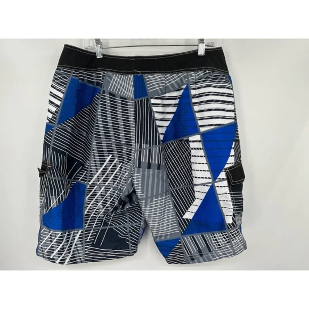 MOLOKAI Surf Co.‎ Board Shorts Lined hook and loop Blue white 40